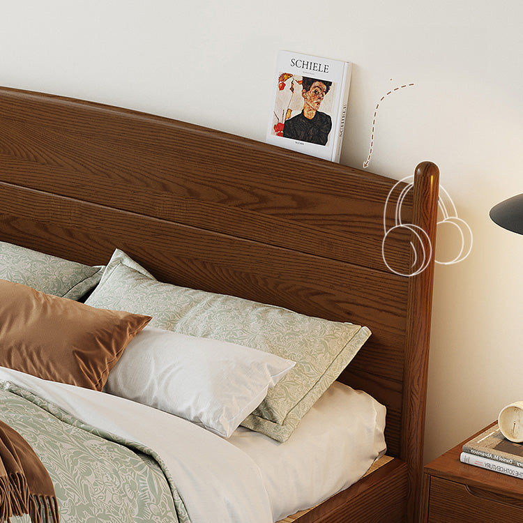 Elegant Solid Brown Ash Pine Wood Bed Frame - Durable & Stylish hglna-1454 Elegant Solid Brown Ash Pine Wood Bed Frame - Durable & Stylish hglna-1454