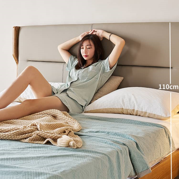 Modern Cal King Wooden Bed Frame with Leather Upholstered Headboard for Your Comfort Home Decor hjhms-1041 Modern Cal King Wooden Bed Frame with Leather Upholstered Headboard for Your Comfort Home Decor hjhms-1041