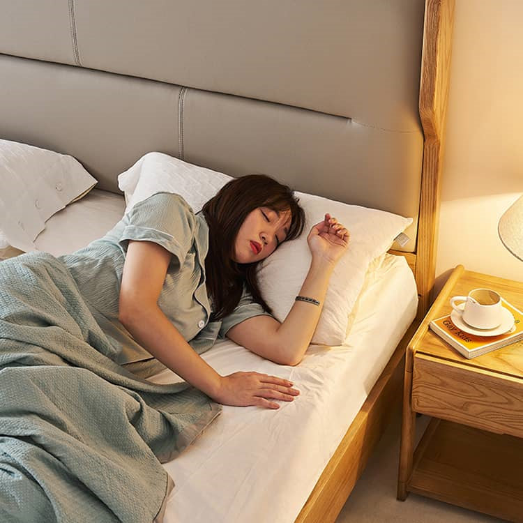 Modern Cal King Wooden Bed Frame with Leather Upholstered Headboard for Your Comfort Home Decor hjhms-1041 Modern Cal King Wooden Bed Frame with Leather Upholstered Headboard for Your Comfort Home Decor hjhms-1041