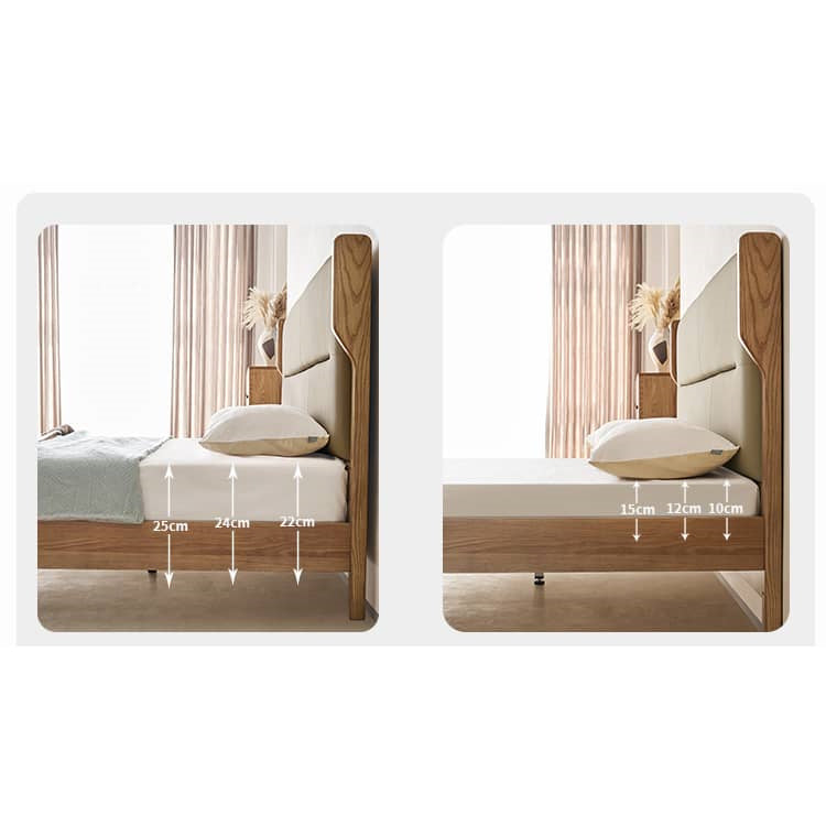 Modern Cal King Wooden Bed Frame with Leather Upholstered Headboard for Your Comfort Home Decor hjhms-1041 Modern Cal King Wooden Bed Frame with Leather Upholstered Headboard for Your Comfort Home Decor hjhms-1041