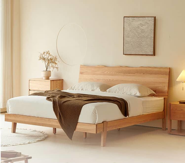 Premium Quality Modern Ash Wood Cal King Bed – Elegant & Durable Queen Design hjhms-1042 Premium Quality Modern Ash Wood Cal King Bed – Elegant & Durable Queen Design hjhms-1042