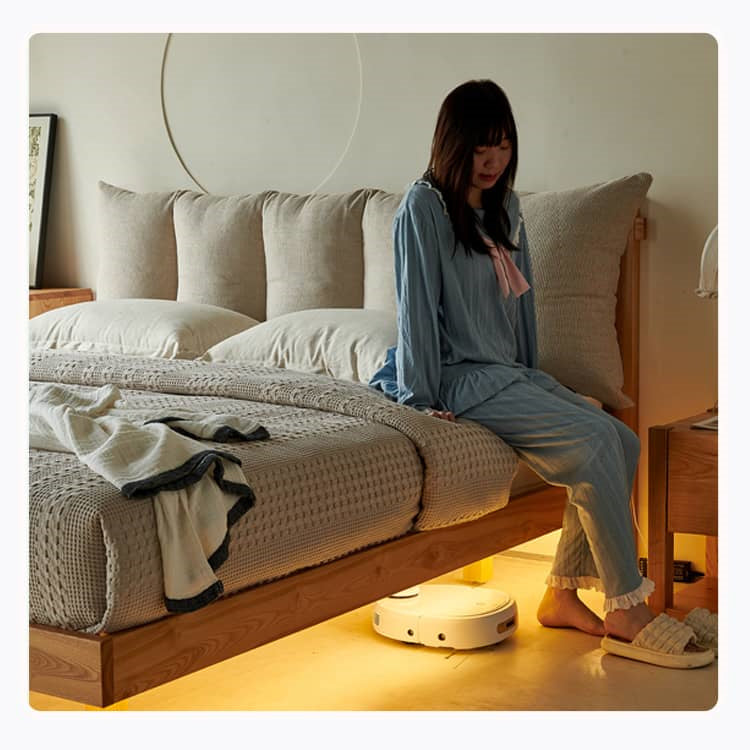 Modern Queen Size Dark Beige Bed with Pine Bed Frame & Cotton Upholstery Headboard California King Size for Your Bedroom Comfort hjhms-1047 Modern Queen Size Dark Beige Bed with Pine Bed Frame & Cotton Upholstery Headboard California King Size for Your Bedroom Comfort hjhms-1047