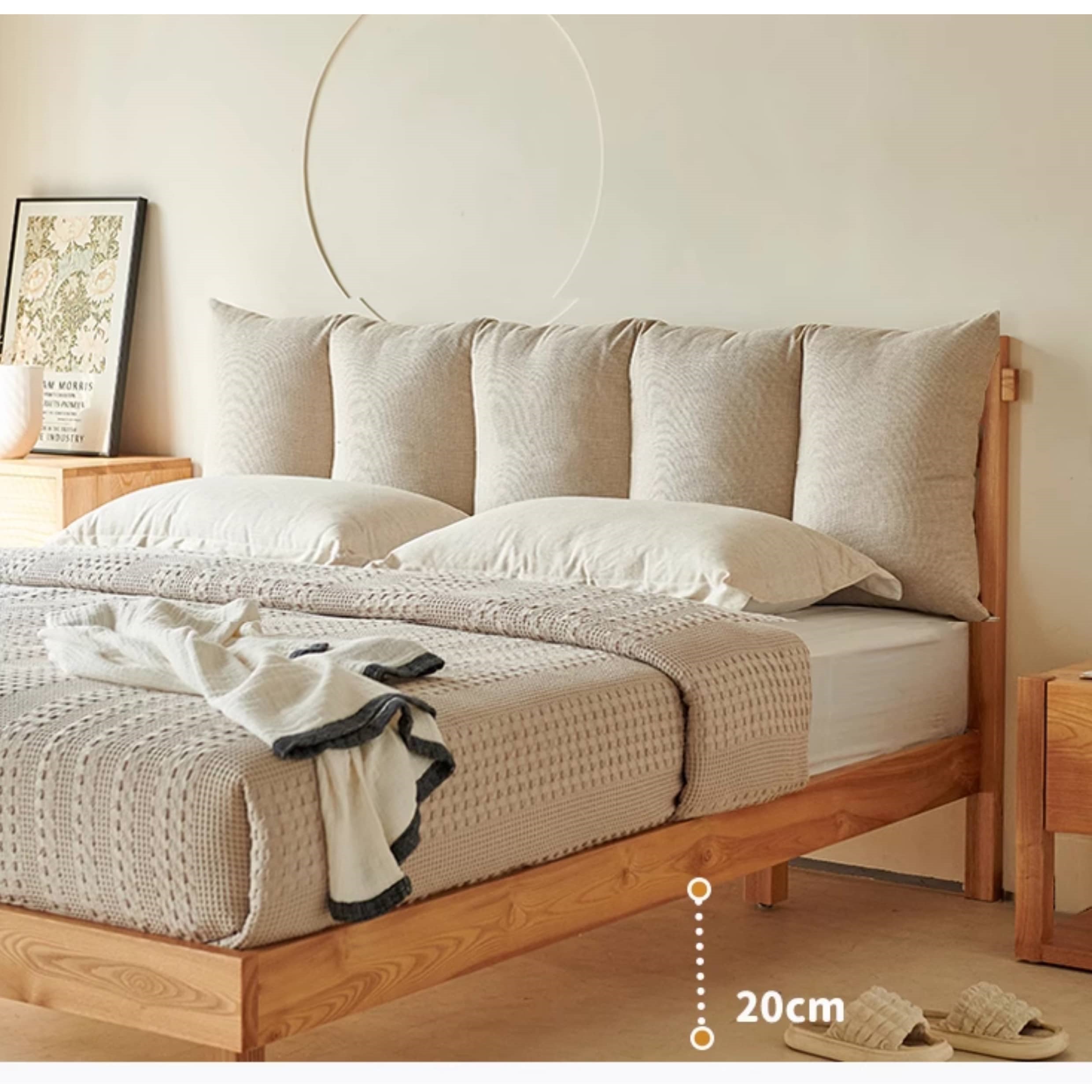 Modern Queen Size Dark Beige Bed with Pine Bed Frame & Cotton Upholstery Headboard California King Size for Your Bedroom Comfort hjhms-1047 Modern Queen Size Dark Beige Bed with Pine Bed Frame & Cotton Upholstery Headboard California King Size for Your Bedroom Comfort hjhms-1047