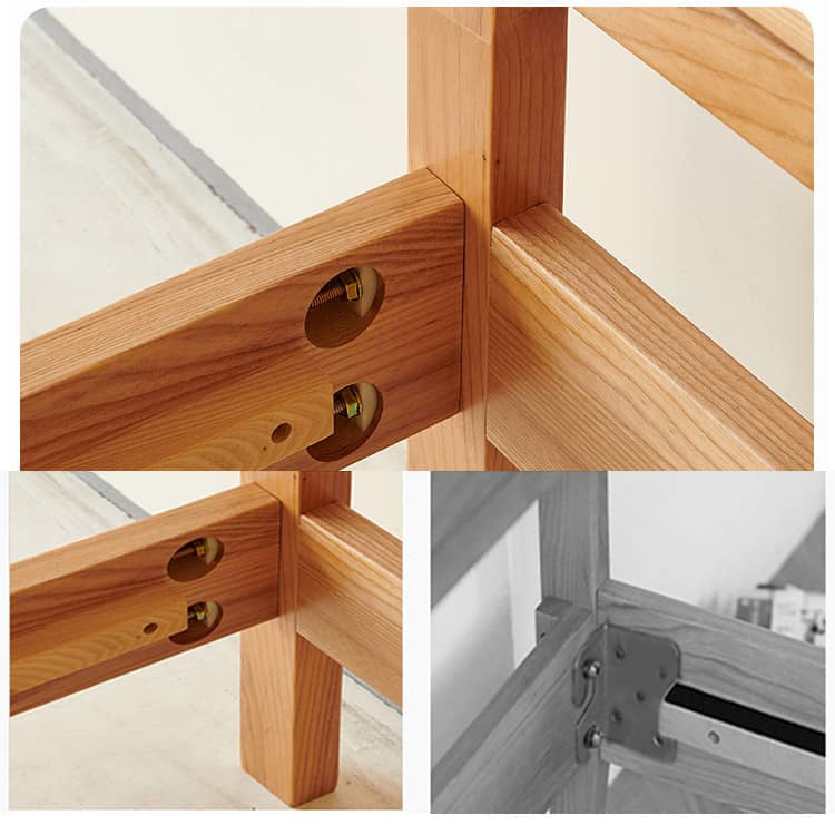 Modern Cal King Ash Wood Bed Frame Sturdy & Durable Design for Your Room Comfort hjhms-1048 Modern Cal King Ash Wood Bed Frame Sturdy & Durable Design for Your Room Comfort hjhms-1048