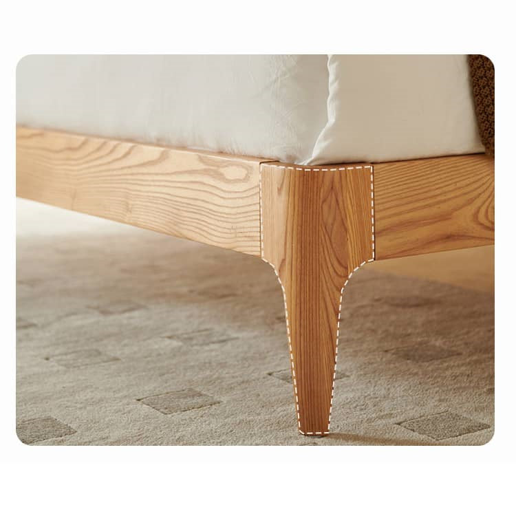 Modern Cal King Ash Wood Bed Frame Sturdy & Durable Design for Your Room Comfort hjhms-1048 Modern Cal King Ash Wood Bed Frame Sturdy & Durable Design for Your Room Comfort hjhms-1048