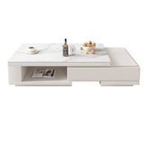 Modern Rectangular Sintered Stone Coffee Table with Storage - Modern Minimalist Design For LIvingroom hjl-1181