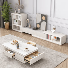 Modern Rectangular Sintered Stone Coffee Table with Storage - Modern Minimalist Design For LIvingroom hjl-1181