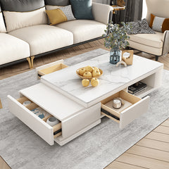 Modern Rectangular Sintered Stone Coffee Table with Storage - Modern Minimalist Design For LIvingroom hjl-1181