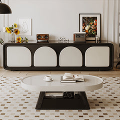 Stylish Beige and Black TV Cabinet for Modern Living Rooms hjl-1192