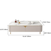 Modern Sintered Stone Coffee Table White Rectangle with Storage - Perfect for LIvingroom hjl-1205
