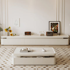 Elegant Pine Wood Coffee Table Rectangle with Large Drawer Storage - Modern for Living Room hjl-1224