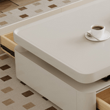 Elegant Pine Wood Coffee Table Rectangle with Large Drawer Storage - Modern for Living Room hjl-1224