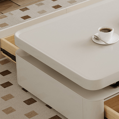 Elegant Pine Wood Coffee Table Rectangle with Large Drawer Storage - Modern for Living Room hjl-1224