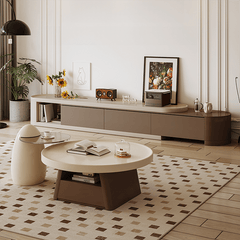 Stylish Brown Beige TV Cabinet for Modern Living Rooms hjl-1229