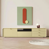 Modern Minimalist TV Cabinet in Stylish Green with Storage Drawers - Perfect for Contemporary Living Rooms hko-4607