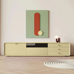 Modern Minimalist TV Cabinet in Stylish Green with Storage Drawers - Perfect for Contemporary Living Rooms hko-4607