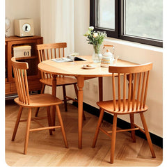 18.1‘’ Cherry Wood Dining Chair in Natural Wood Color – Perfect for Diningroom hldmz-715