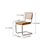 Stylish Cherry Wood and Rattan Dining Chair with Faux Leather Cushion and Stainless Steel Frame hldmz-721