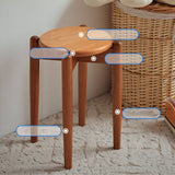 Elegant Cherry Wood Finish Natural Wooden Stool - Stylish Home Decor hldmz-724
