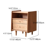 Elegant Cherry Wood Nightstand with Copper Accents for Sophisticated Bedroom Decor hldmz-735