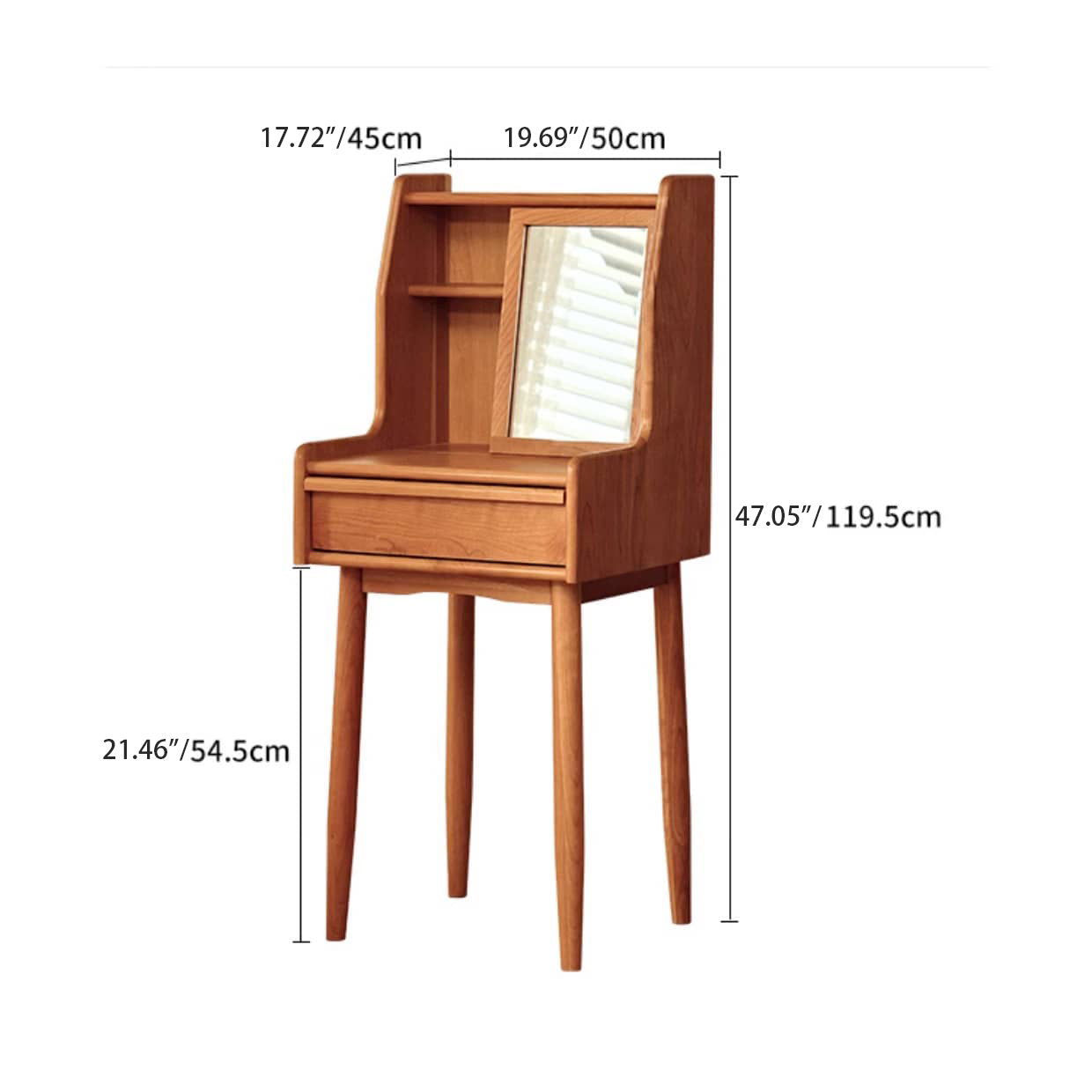 Elegant Cherry Wood Makeup Vanity with Plywood and Glass Features hldmz-737 Elegant Cherry Wood Makeup Vanity with Plywood and Glass Features hldmz-737