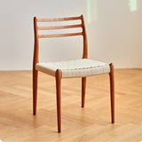 Modern Cherry Wood Dining Chair with Handwoven Kraft Paper Rope Seat for Diningroom hldmz-739