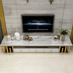 Luxury Modern TV Stand – Solid Wood, Marble, and Stainless Steel Entertainment Center hlkwd-4109