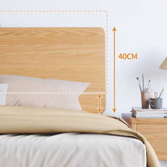 Natural Wood Color Rubber Wood Pine Bed - Elegant & Durable Bedroom Furniture hmak-235