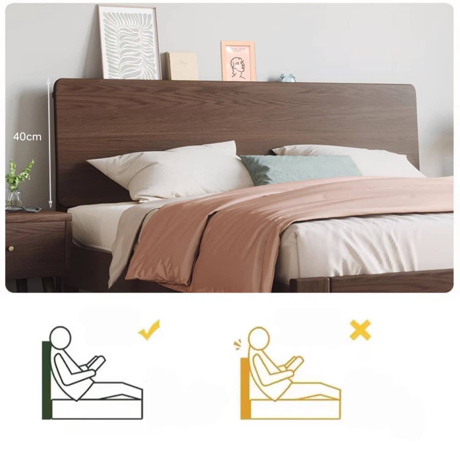 Luxurious Solid Brown Rubberwood Pine Bed Frame - Stylish & Durable Design hmak-236 Luxurious Solid Brown Rubberwood Pine Bed Frame - Stylish & Durable Design hmak-236