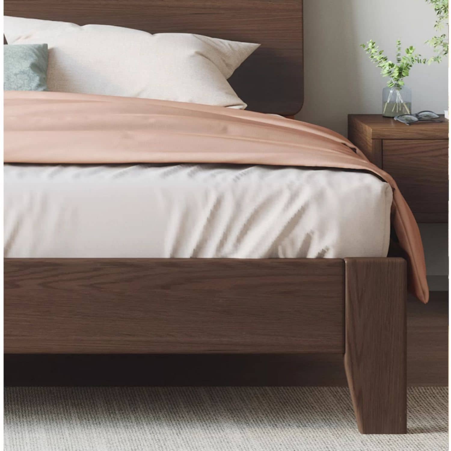 Luxurious Solid Brown Rubberwood Pine Bed Frame - Stylish & Durable Design hmak-236 Luxurious Solid Brown Rubberwood Pine Bed Frame - Stylish & Durable Design hmak-236