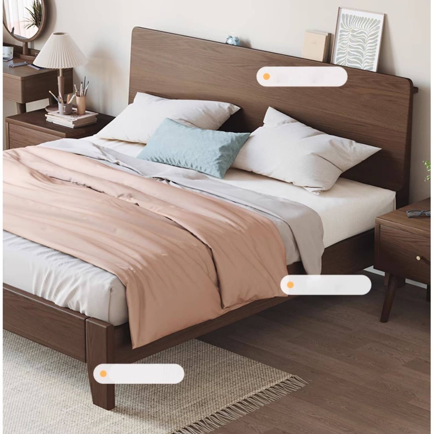 Luxurious Solid Brown Rubberwood Pine Bed Frame - Stylish & Durable Design hmak-236 Luxurious Solid Brown Rubberwood Pine Bed Frame - Stylish & Durable Design hmak-236