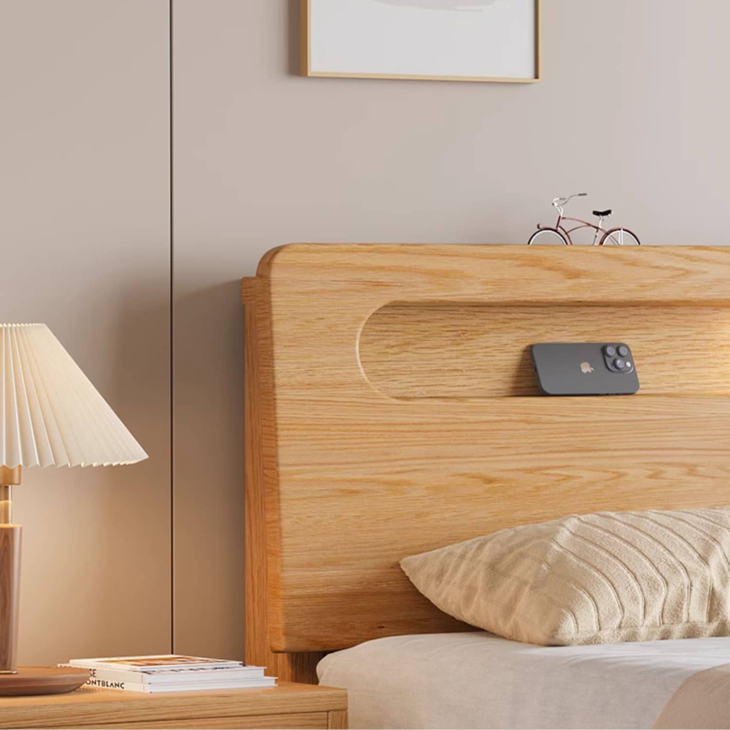 Premium Natural Rubber Wood Pine Bed Frame - Sturdy & Stylish Design hmak-237 Premium Natural Rubber Wood Pine Bed Frame - Sturdy & Stylish Design hmak-237