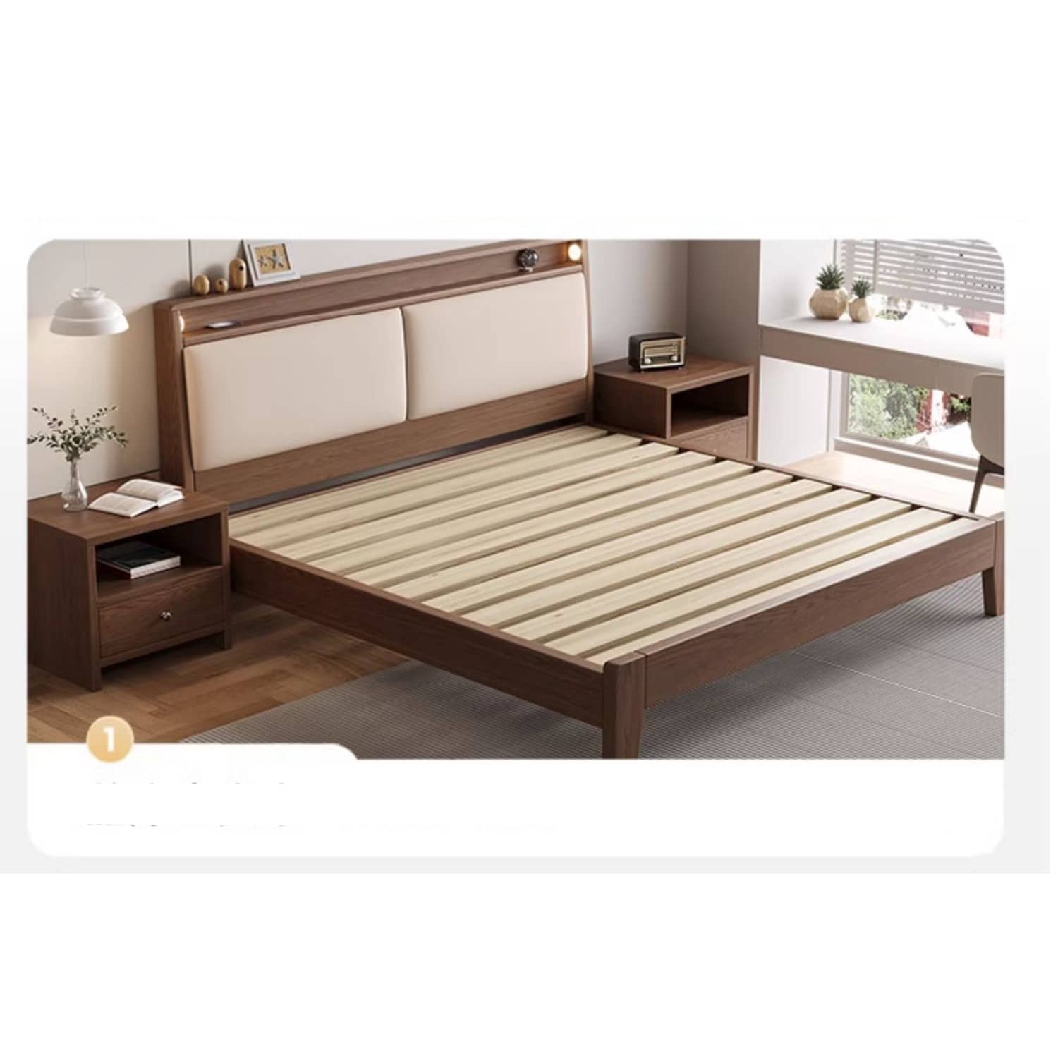 Luxurious Bed Frame in Brown Rubber Wood and Pine - Sturdy & Elegant Design hmak-240 Luxurious Bed Frame in Brown Rubber Wood and Pine - Sturdy & Elegant Design hmak-240