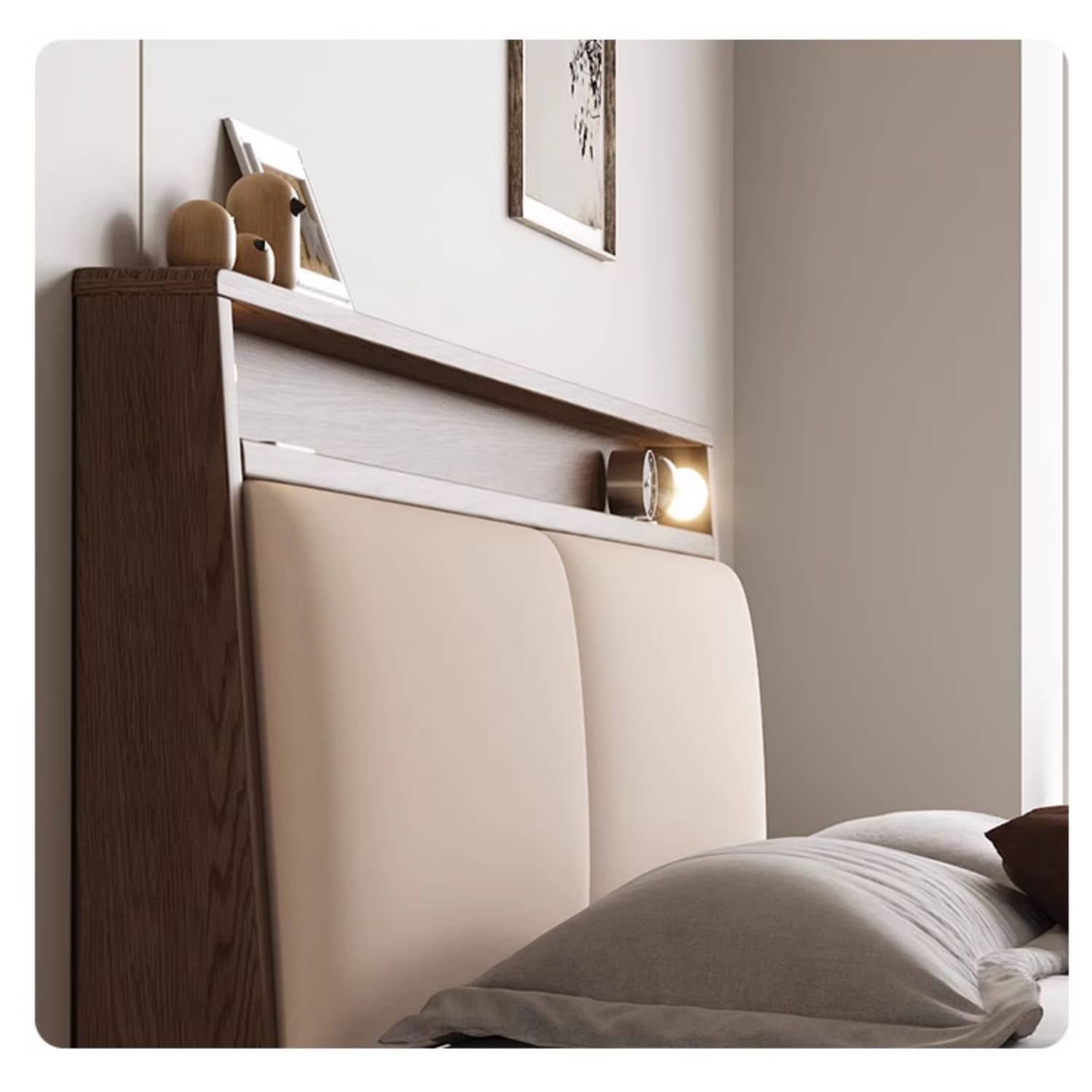 Luxurious Bed Frame in Brown Rubber Wood and Pine - Sturdy & Elegant Design hmak-240 Luxurious Bed Frame in Brown Rubber Wood and Pine - Sturdy & Elegant Design hmak-240