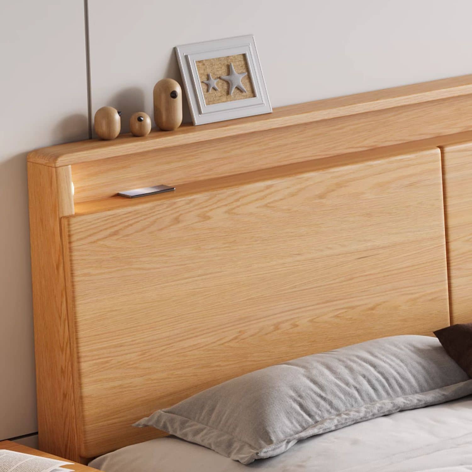 Charming Rubber Wood Pine Bed Frame in Natural Finish - Perfect for Any Bedroom Decor hmak-241 Charming Rubber Wood Pine Bed Frame in Natural Finish - Perfect for Any Bedroom Decor hmak-241