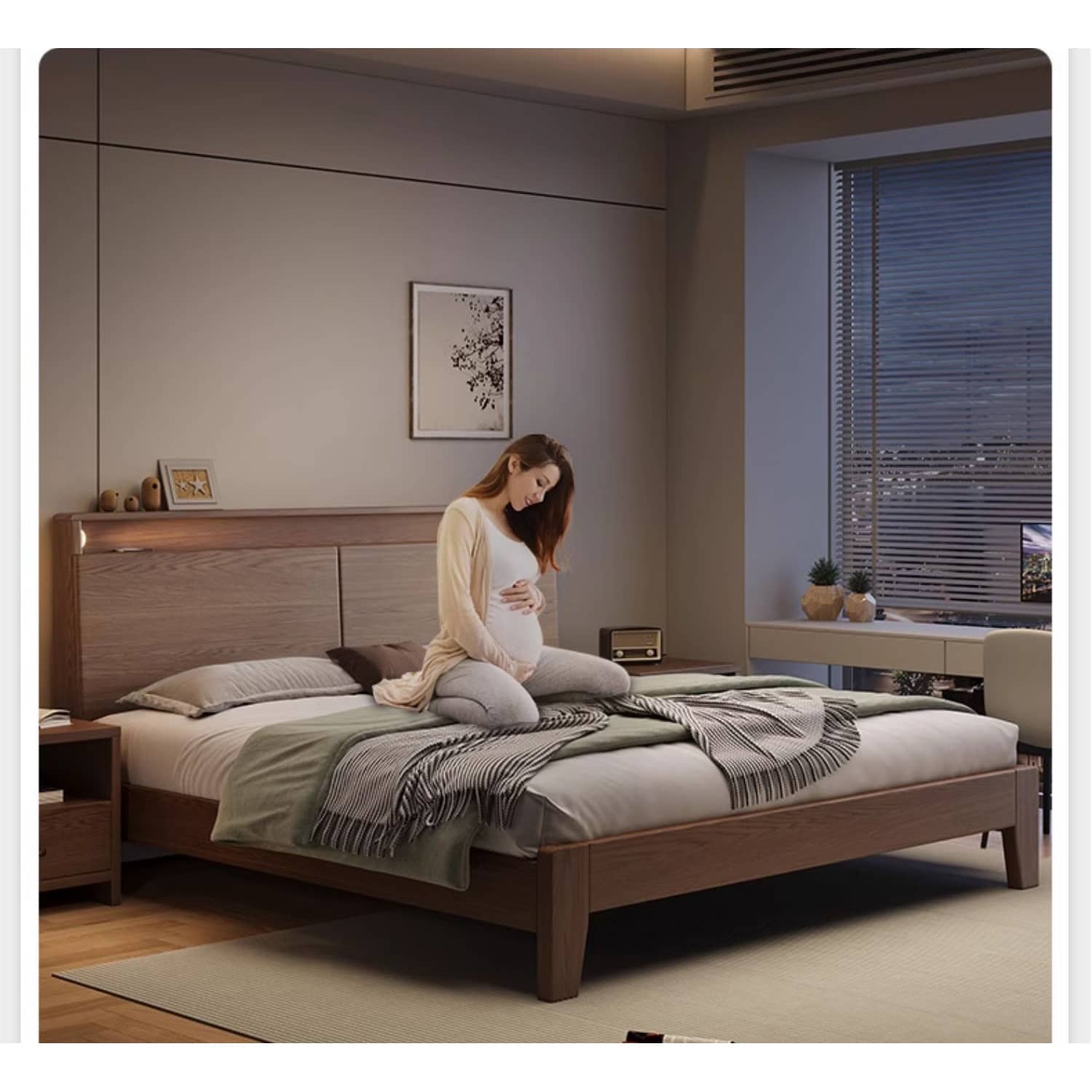 Stunning Bed Frame in Rich Brown Rubber Wood and Pine - Elegant Bedroom Upgrade hmak-242 Stunning Bed Frame in Rich Brown Rubber Wood and Pine - Elegant Bedroom Upgrade hmak-242