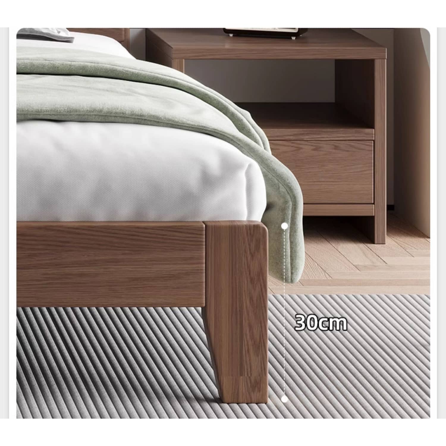 Stunning Bed Frame in Rich Brown Rubber Wood and Pine - Elegant Bedroom Upgrade hmak-242 Stunning Bed Frame in Rich Brown Rubber Wood and Pine - Elegant Bedroom Upgrade hmak-242