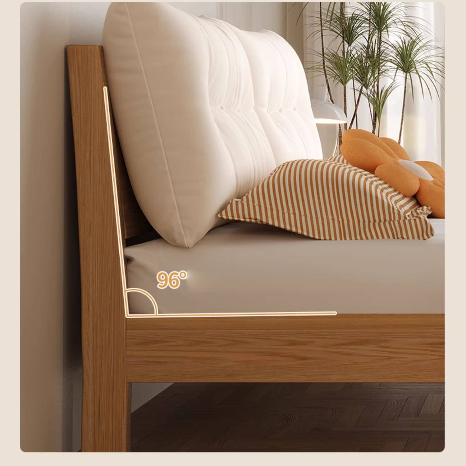 Natural Wooden Bed Frame - Rubber Wood & Pine Finish for a Timeless Look hmak-244 Natural Wooden Bed Frame - Rubber Wood & Pine Finish for a Timeless Look hmak-244