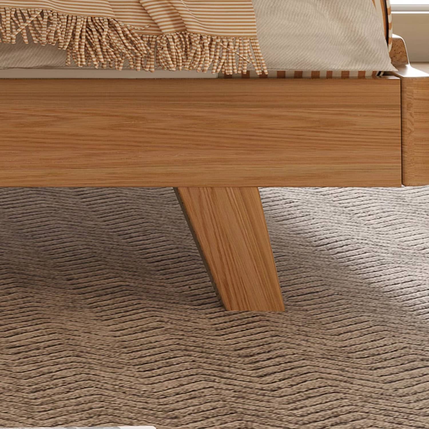 Natural Wooden Bed Frame - Rubber Wood & Pine Finish for a Timeless Look hmak-244 Natural Wooden Bed Frame - Rubber Wood & Pine Finish for a Timeless Look hmak-244