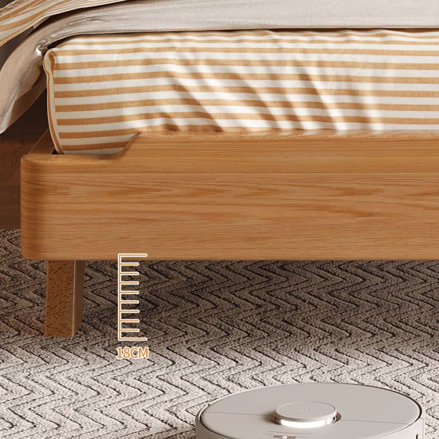 Natural Wooden Bed Frame - Rubber Wood & Pine Finish for a Timeless Look hmak-244 Natural Wooden Bed Frame - Rubber Wood & Pine Finish for a Timeless Look hmak-244