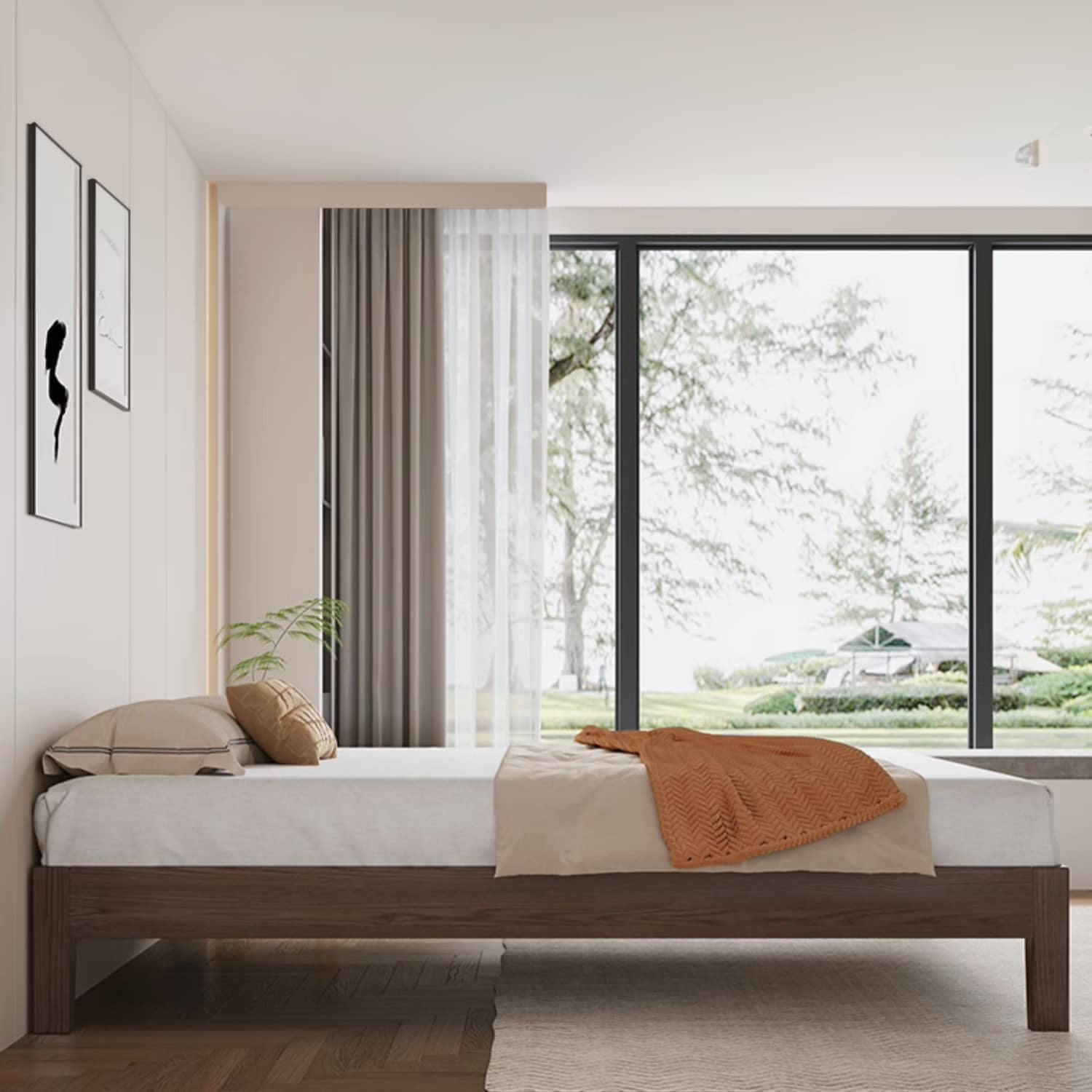 Elegant Brown Rubber Wood Pine Bed - Durable & Stylish Bedroom Furniture hmak-245 Elegant Brown Rubber Wood Pine Bed - Durable & Stylish Bedroom Furniture hmak-245