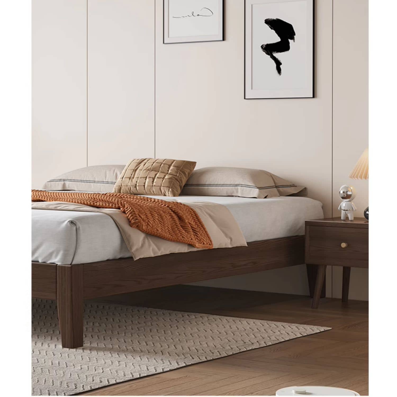 Elegant Brown Rubber Wood Pine Bed - Durable & Stylish Bedroom Furniture hmak-245 Elegant Brown Rubber Wood Pine Bed - Durable & Stylish Bedroom Furniture hmak-245