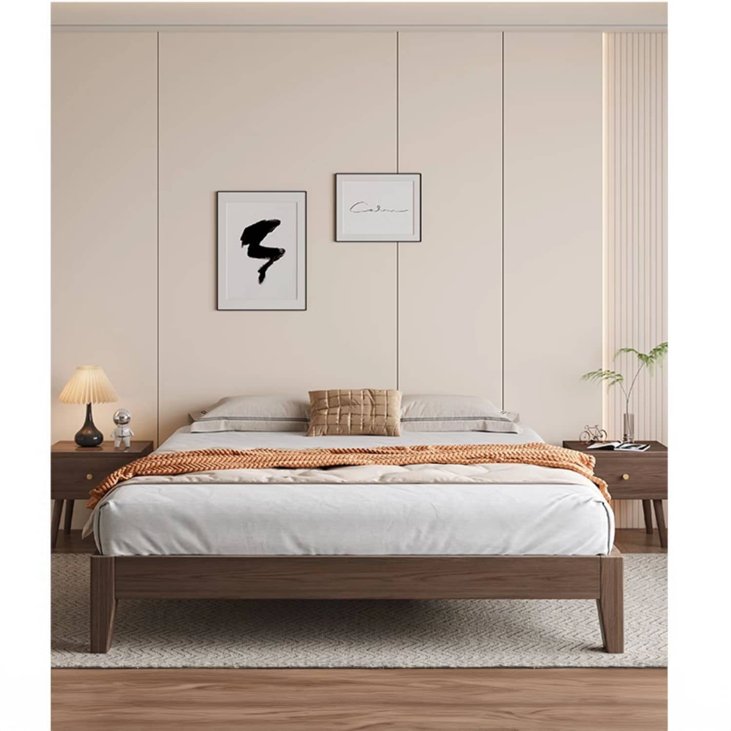 Elegant Brown Rubber Wood Pine Bed - Durable & Stylish Bedroom Furniture hmak-245 Elegant Brown Rubber Wood Pine Bed - Durable & Stylish Bedroom Furniture hmak-245