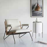 Stylish Oak and Cotton-Linen Accent Chair for Modern Living Spaces hmr-4785