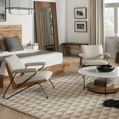 Stylish Oak and Cotton-Linen Accent Chair for Modern Living Spaces hmr-4785