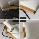 Stylish Oak and Cotton-Linen Accent Chair for Modern Living Spaces hmr-4785