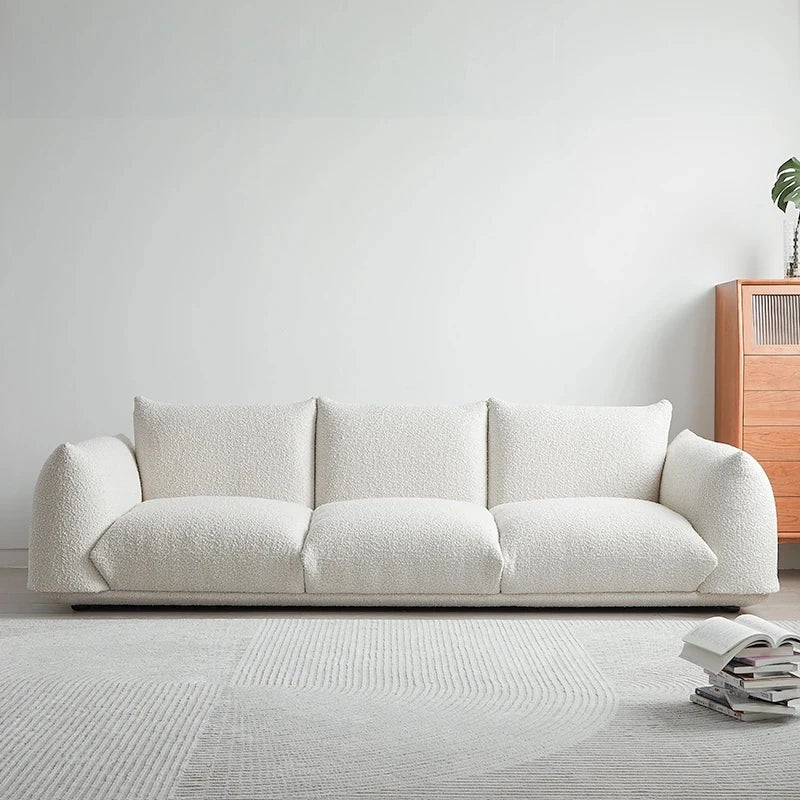 Stylish Pine Sofa with Plush Comfort - Modern White Upholstered Couch for Living Room hmr-4790