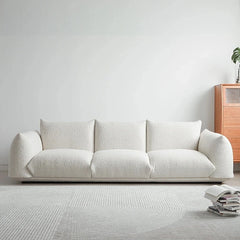 Stylish Pine Sofa with Plush Comfort - Modern White Upholstered Couch for Living Room hmr-4790