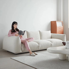 Stylish Pine Sofa with Plush Comfort - Modern White Upholstered Couch for Living Room hmr-4790