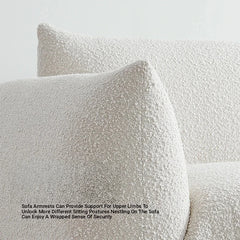 Stylish Pine Sofa with Plush Comfort - Modern White Upholstered Couch for Living Room hmr-4790